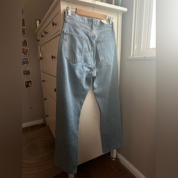 NWT Agolde Ryder Two-Tone Blue and Black Straight Leg Jeans - Picture 14 of 14